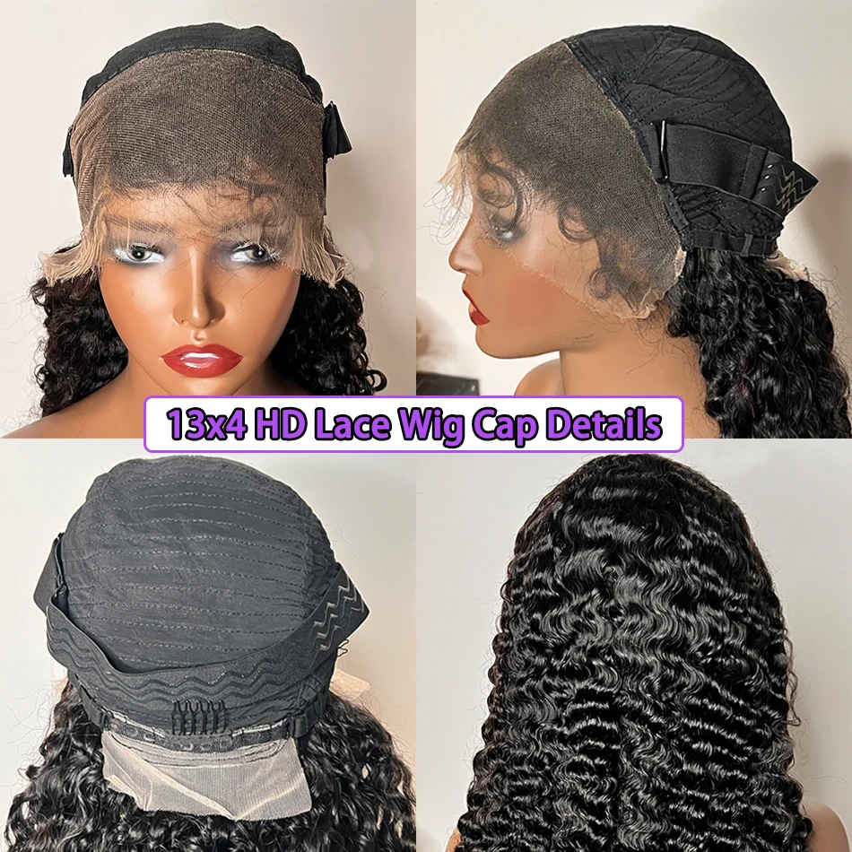 13x4 HD الدانتيل الباروكات الأمامية البورمية شعر بشري مجعد 200٪ الكثافة # 1B عقدة مبيضة ملونة طبيعية 100% شعر بكر خام #6