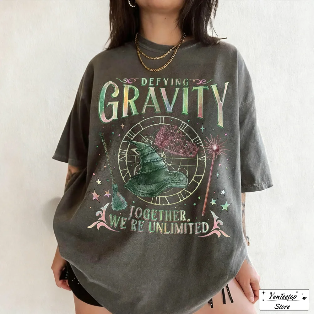 المرأة القطن تي شيرت تتحدى الجاذبية قميص ريترو الشريرة معا نحن غير محدود تي شيرت معالج الفيلم مروحة موضة المحاصيل القمم #1