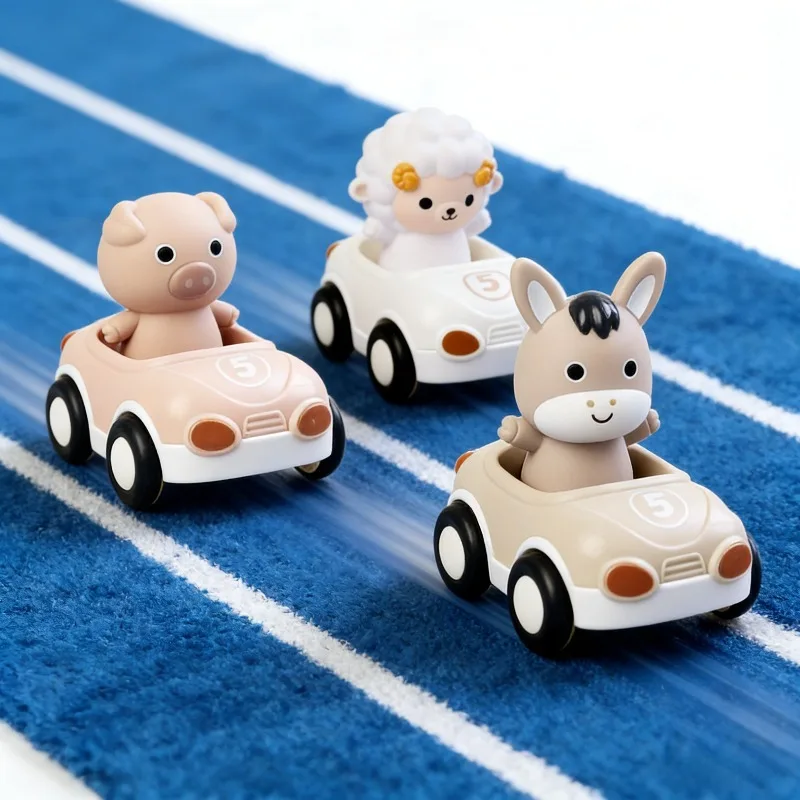 ของเล่นรถสัตว์น่ารักสำหรับเด็ก ปลอกนิ้วยางนุ่มแบบถอดได้ ของเล่นเสริมพัฒนาการเด็กเล็ก ฝึกปฏิกิริยาตอบสนอง