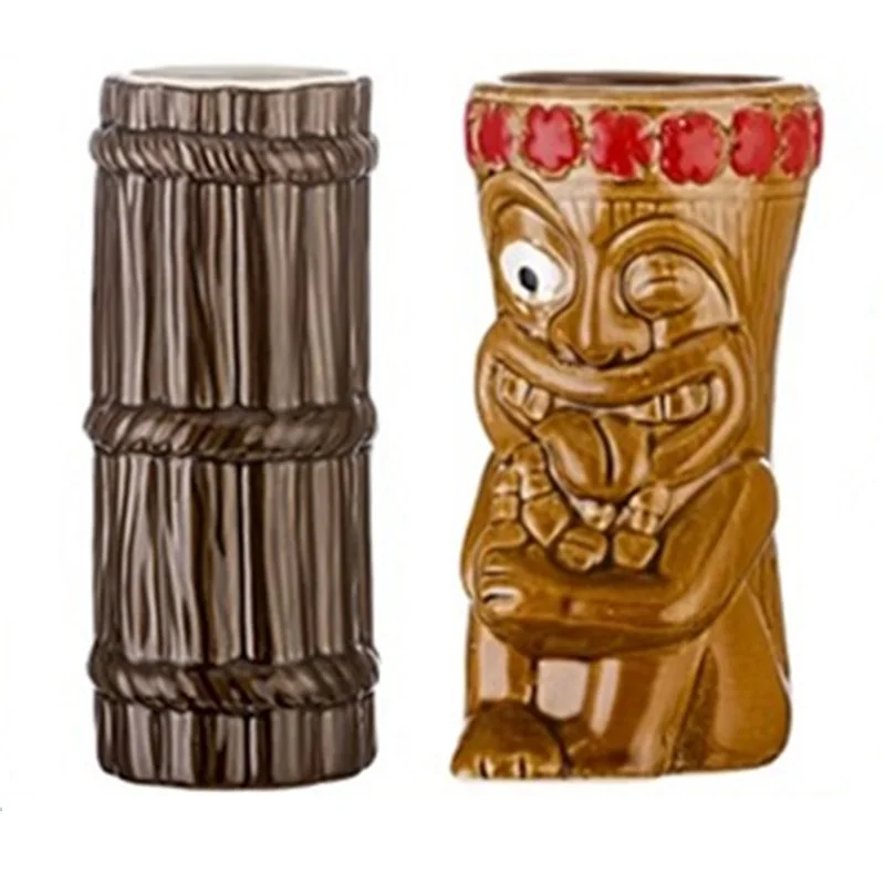 

600ml Hawaii Tiki Mugs Cocktail Cup Beer Beverage Mug Wine Mug Ceramic Easter Islander Tiki Mug Bar Tools Barware