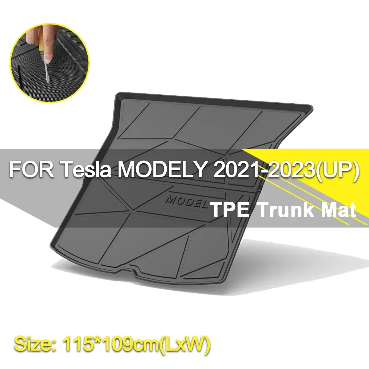 

Car Rear Trunk Cover Mat Rubber TPE Non-Slip Waterproof Cargo Liner Accessories For Tesla Model Y 2019-2023