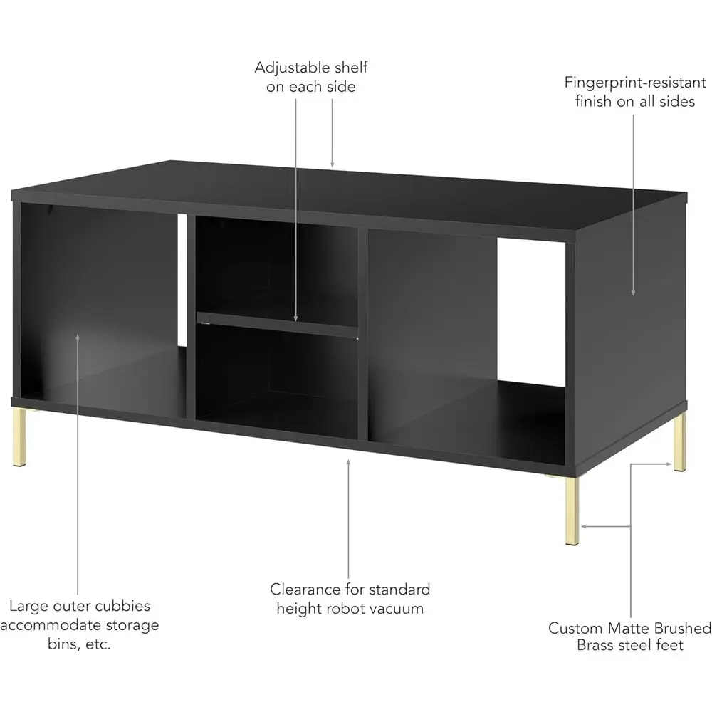 Storage Coffee Table from Essence Collection, Black Stipple Finish for Living Room