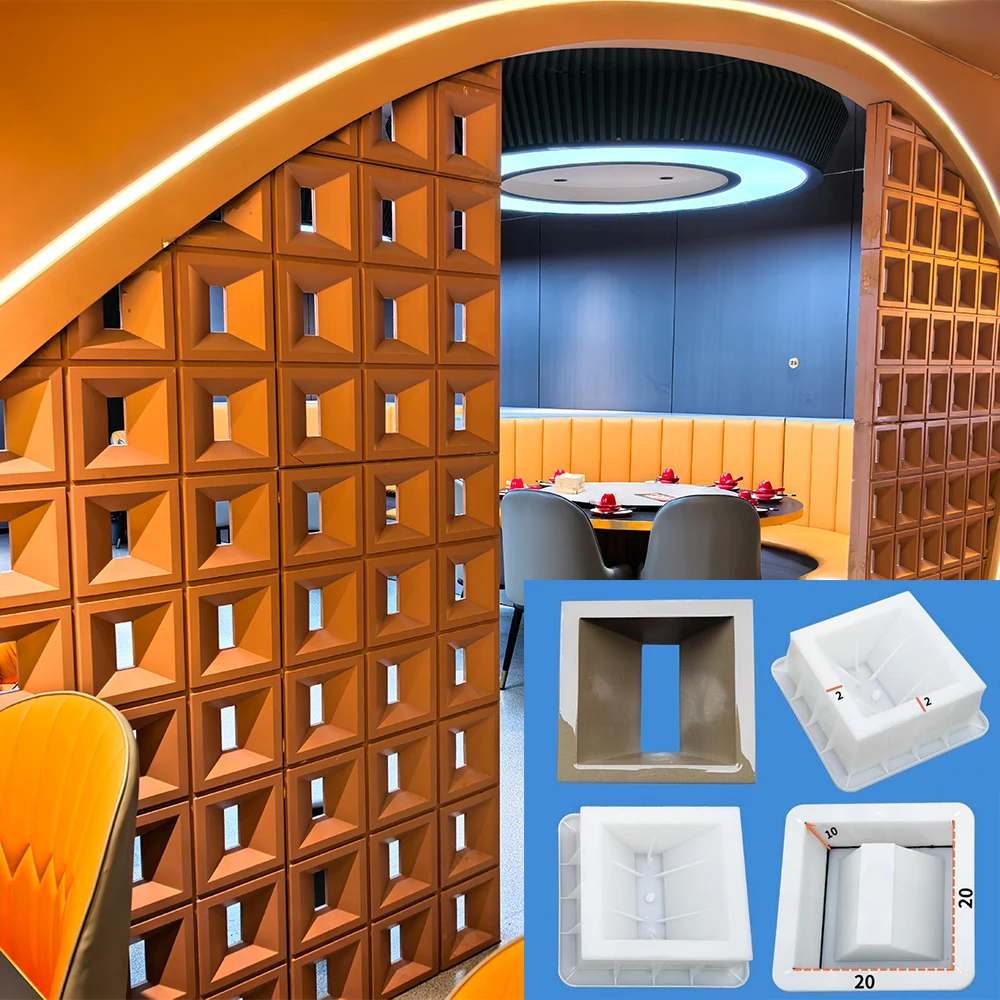 Internet-famous Hollow Brick Plastic Cement Mold 20*20*10cm Decorative Wall Slope Protection Building Partition Art