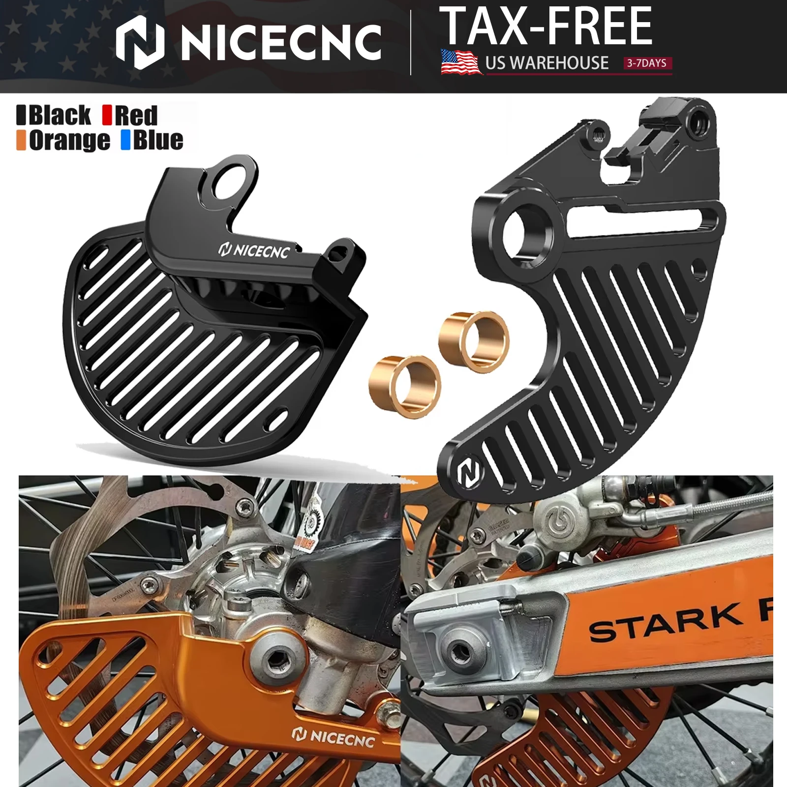

(US Stock) For 2025 2024 Stark Varg EX Front Rear Brake Disc Protection Guard Cover Kit For Stark Varg MX EX Electric Dirt Bike