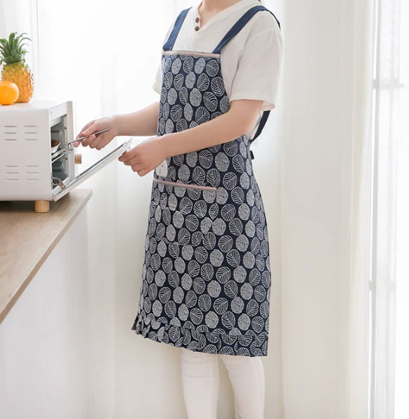Creative and cute small flower apron cotton and linen breathable home kitchen artistic nail salon flower shop fashionable A1
