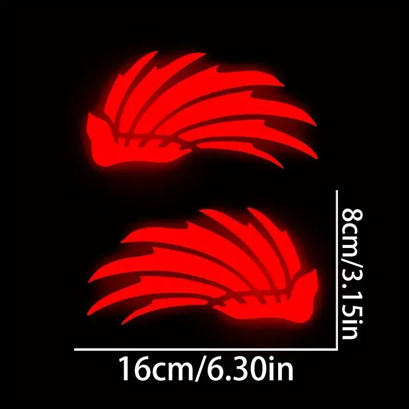 1Pair Reflective Wing Vinyl Sticker, Waterproof Anti-Scratch Decal for Motorcycle Helmet, Body, Scratch Cover Custom Decor