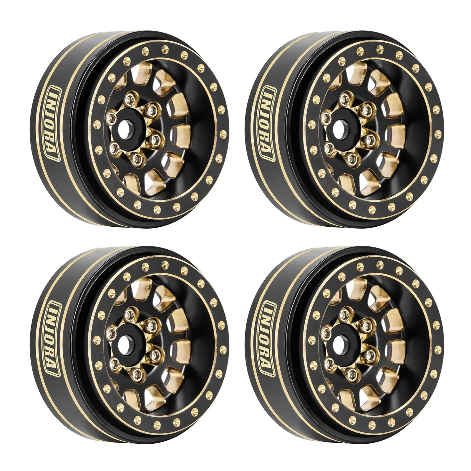 Brass 1.0 Plus Beadlock Wheel Rims for 1/24 1/18 RC Crawler SCX24 TRX4M FCX24 (W1101 W1102 W1103 W1107)