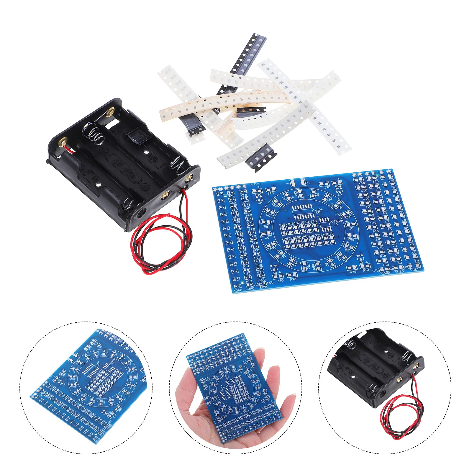 

1Set Flowing Water LED Solder Practice Board Kit DIY Surface Mount Circuit Board Electronic Component Solder Training Kit