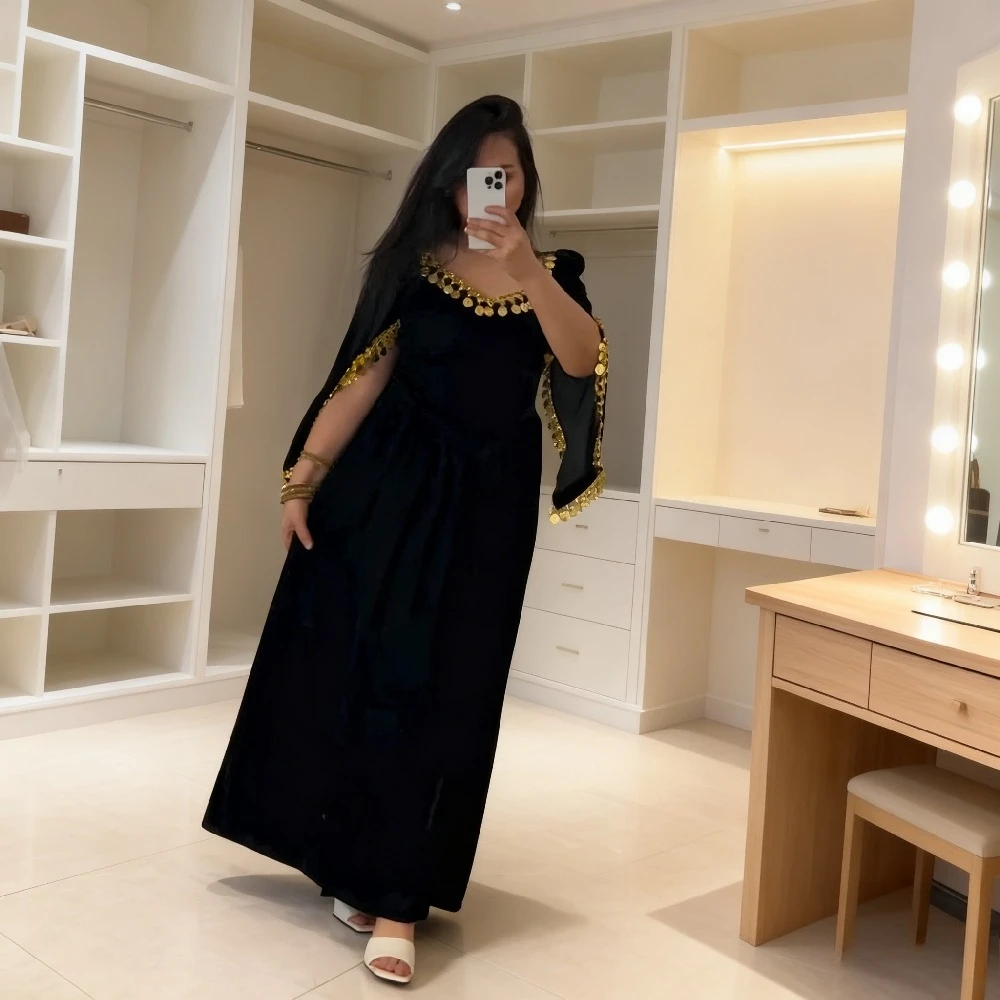 

Ид женское платье Абая Джалабия Рамадан Vestidos Largos с разрезом и короткими рукавами вечерние платья арабский длинный халат Марокко Дубай кафтан 2026