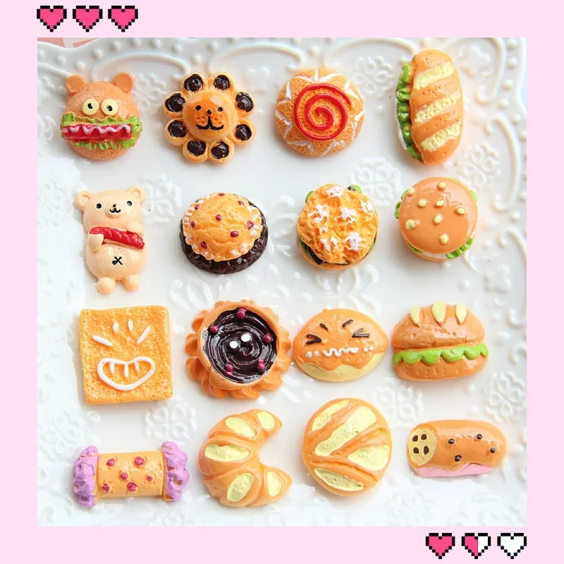 Resin food game simulation bread dessert DIY mobile phone shell hairpin accessories doll house toys family ornaments