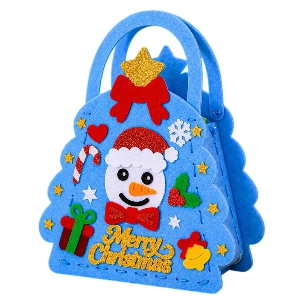 Toy Non-woven Fabric DIY Christmas Bag Santa Claus Pre-cropping Xmas Candy Bag Snowman Penguin Handmade Handbag Party