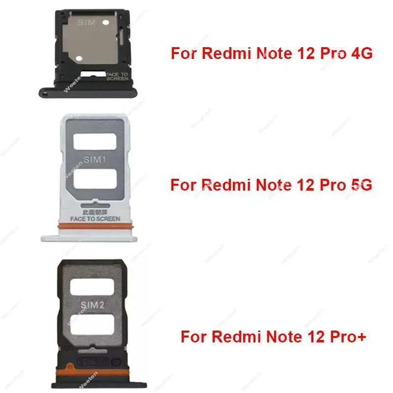 SIM Card Slot  For Redmi Note 12 Pro 4G 5G Note 12 Pro+ Plus Card Reader Holder Sim Card Tray Replacement Parts