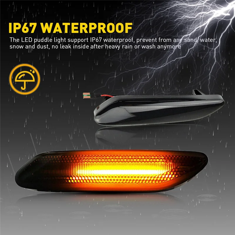 1Pair LED Side Fender Marker Light Turn Signal Lamps For Mini R61 Paceman R60 Countryman 10-17 63139802569 63139802570