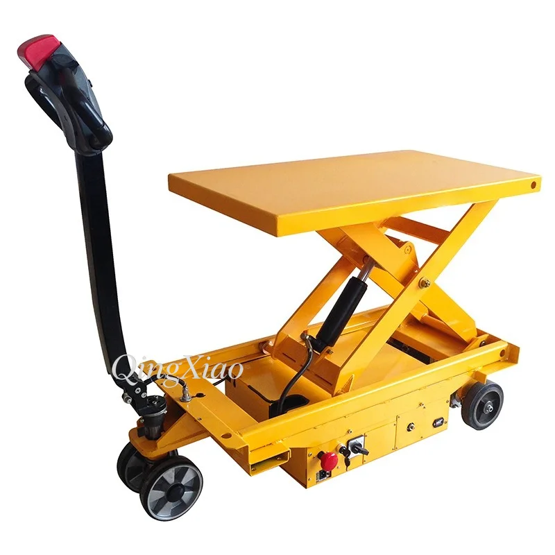 Self Propelled Scissor Lifting Platform Truck Hydraulic Mobile Trolley Mould Transport Vehicle Industrial Workshop Handling Cart