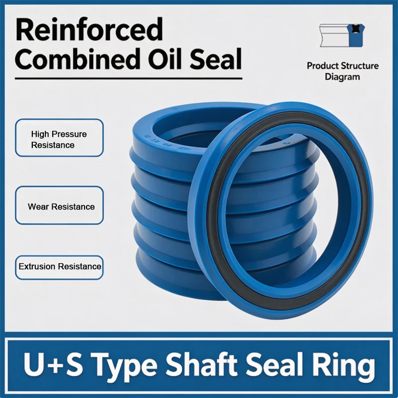 1PCS U+S MPS Reinforced Main Oil Seal Hydraulic Combination Oil Seal With X-ring Universal Piston Piston Rod Seal For Excavator