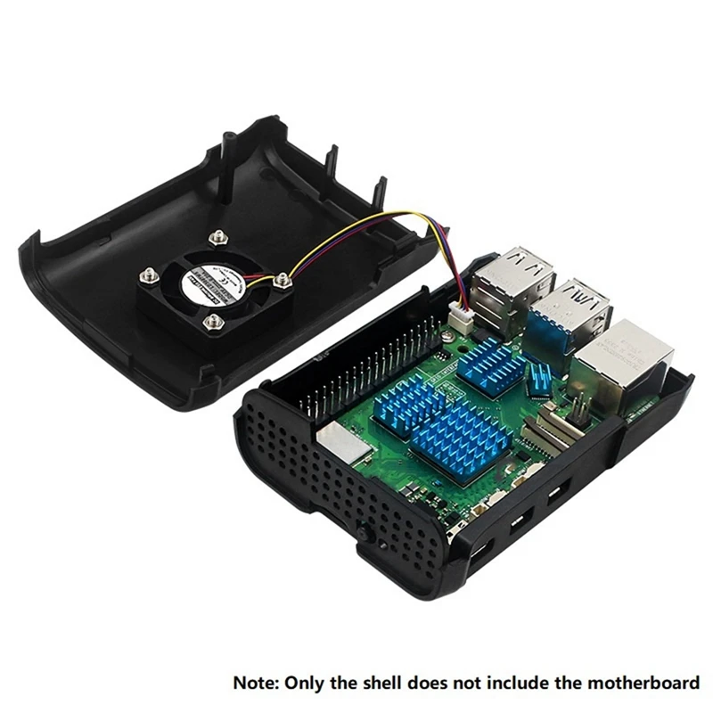 Coque en plastique ABS pour Raspberry Pi 5, ventilateur de refroidissement actif, accessoires RPI 5 Pi5