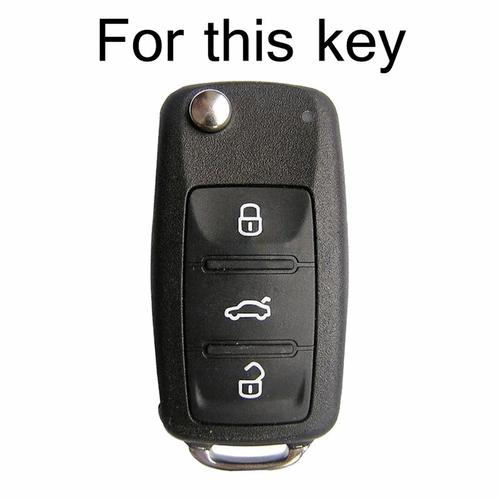 Funda de silicona para llave de coche, carcasa para VW, Polo, Bora, Beetle, Tiguan, Passat, Golf, Jetta, Eos, Volkswagen, Skoda, Fabia, Octavia, Fob