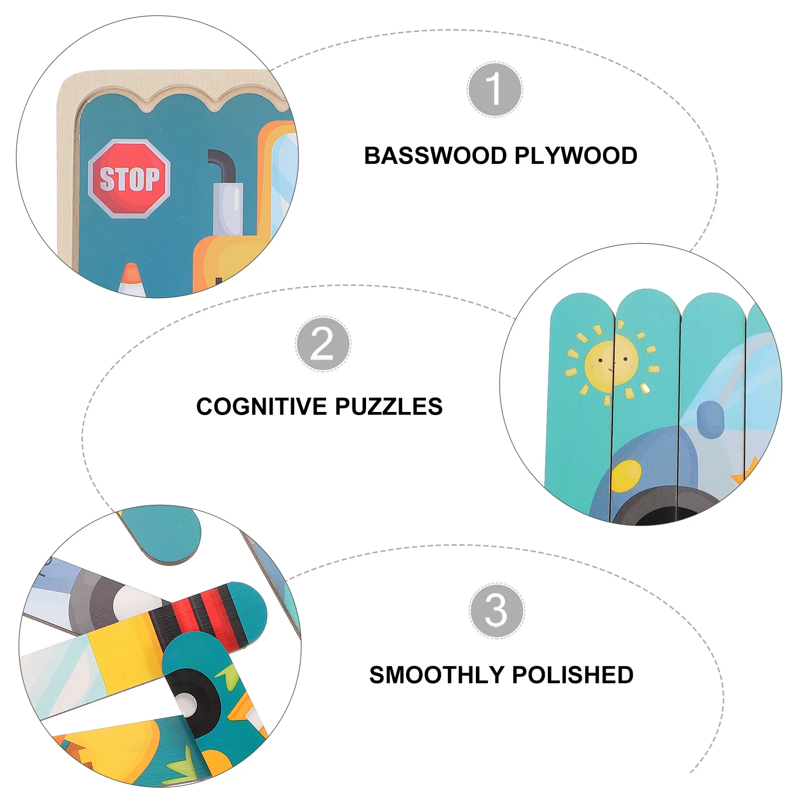 

Puzzle Toy Kids Plaything Educational Plaything Creative Wooden Toy Kid Recognition Toy