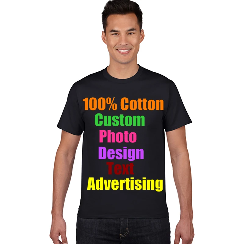 180G Cotton T-Shirt Men's Women's Round Neck Short-Sleeved Tops Custom Personalized LOGO Text Graphic Print Support Bulk Order