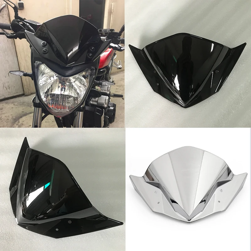 Windscreen For 2014 2015 2016 2017 2018 Yamaha FZ16 FZ 16 FZ-S Wind Screen Deflectors Windshield Smoke Black Iridium