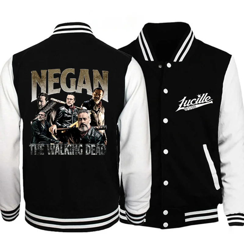 New Retro Negan Pattern Harajuku Baseball Shirt Men's and Women's Outdoor Street Cool Sweatshirt Tops Negan Jacket