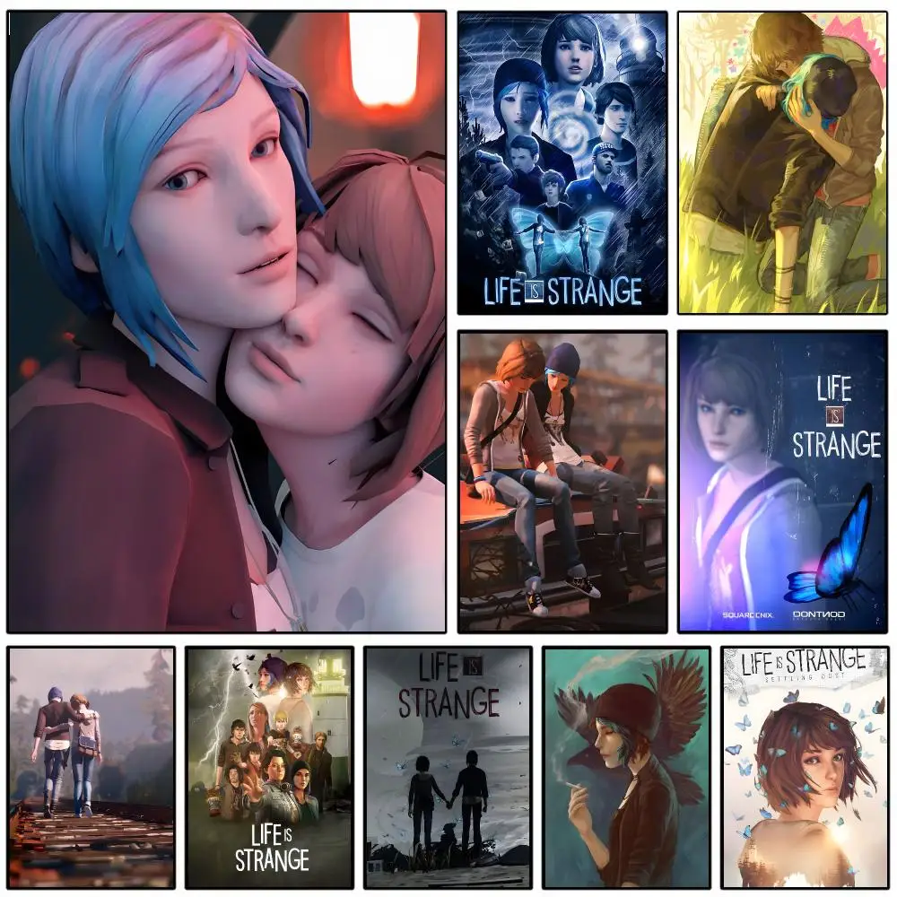 Movie L-Life Is Strange Poster Self-adhesive Art Waterproof Paper Sticker Coffee House Wall Decor