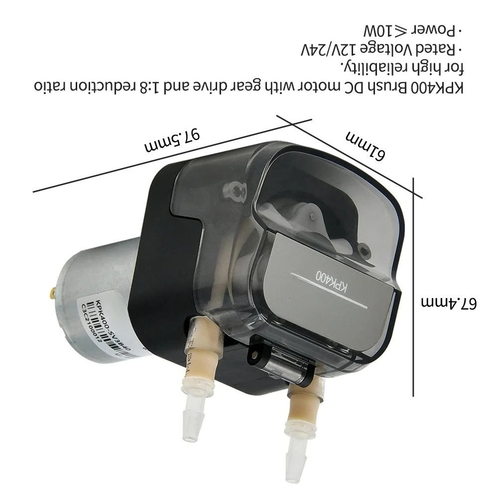 DC Motor Self-priming Pump BPT Tube Laboratory Analyzer Dosing Pump 400ml/min High Flow Peristaltic Pump 12V 24V