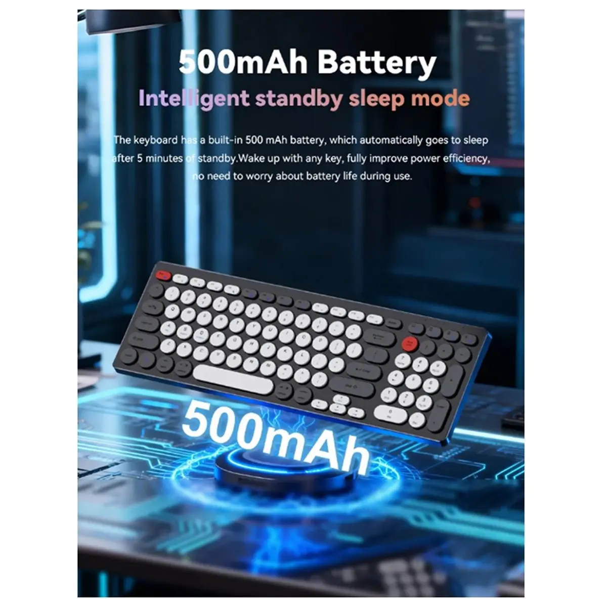98-Key Ultra-Thin Aluminum Silent Keyboard with Scissor-Switch, Tri-Mode BT/2.4G/Type-C Connectivity Ergonomic Design A