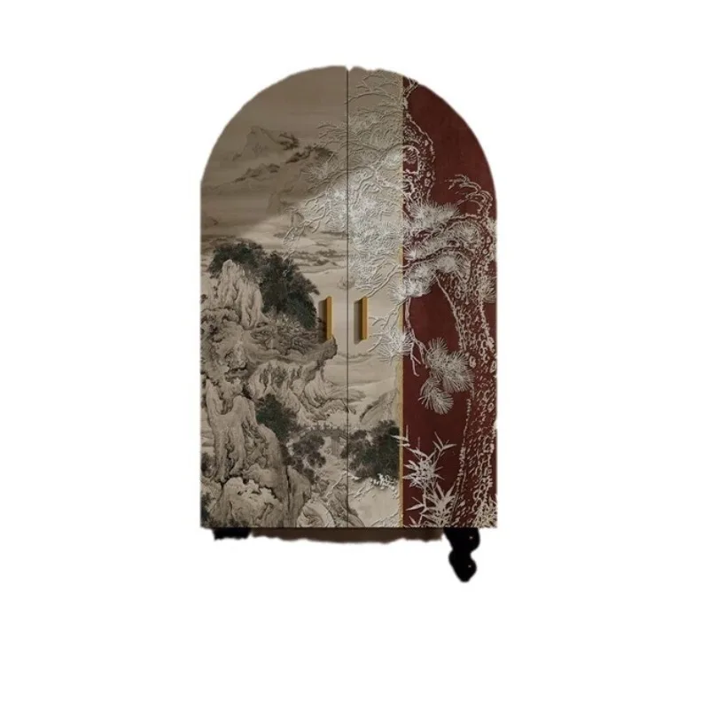 

Medieval solid wood modern minimalist semicircle art bedroom storage wardrobe storage cabinet