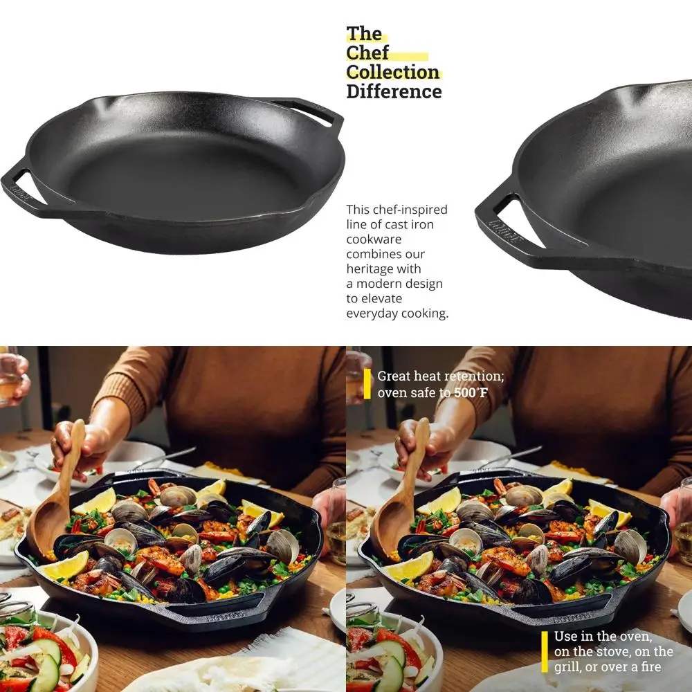 

Professional 14-Inch Chef-Style Skillet for Culinary Mastery and Kitchen Excellence