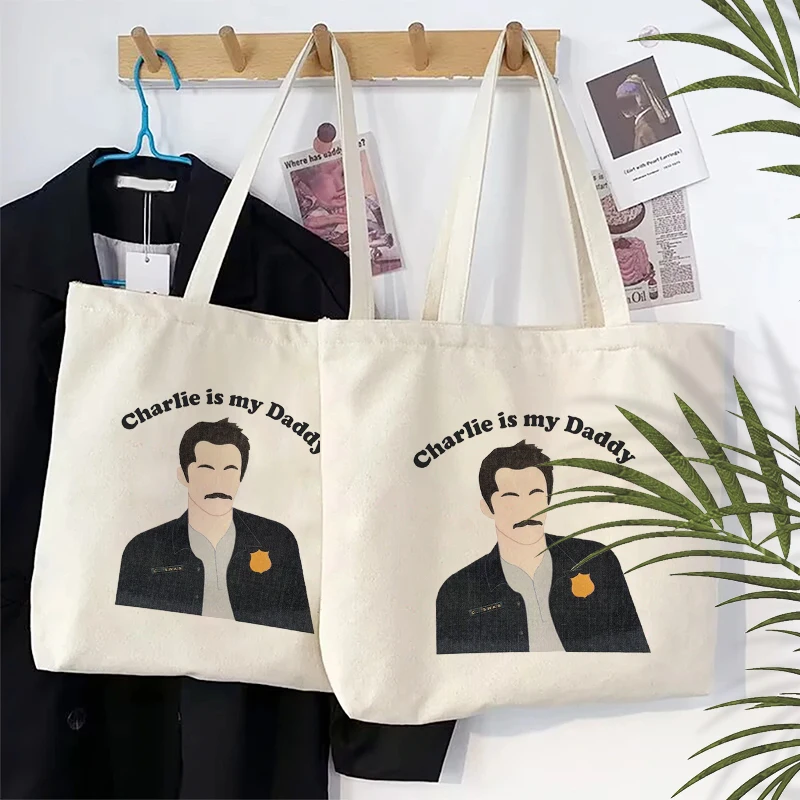 Twilight TV Show Inspired Canvas Tote Bag Vampire Lovers Gift Charlie Fan Charlie Is My Daddy Handbag Eco-friendly Shopping Bags