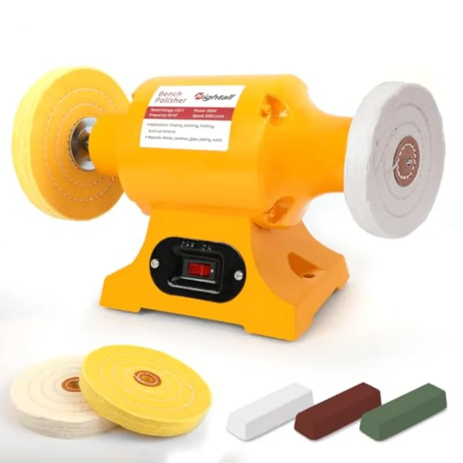 

6 Jewelry Polisher Versatile Polishers and Buffers for Bench Grinder -1/2HP Motor 350W Ideal for Jewelry Polishing and Finishin
