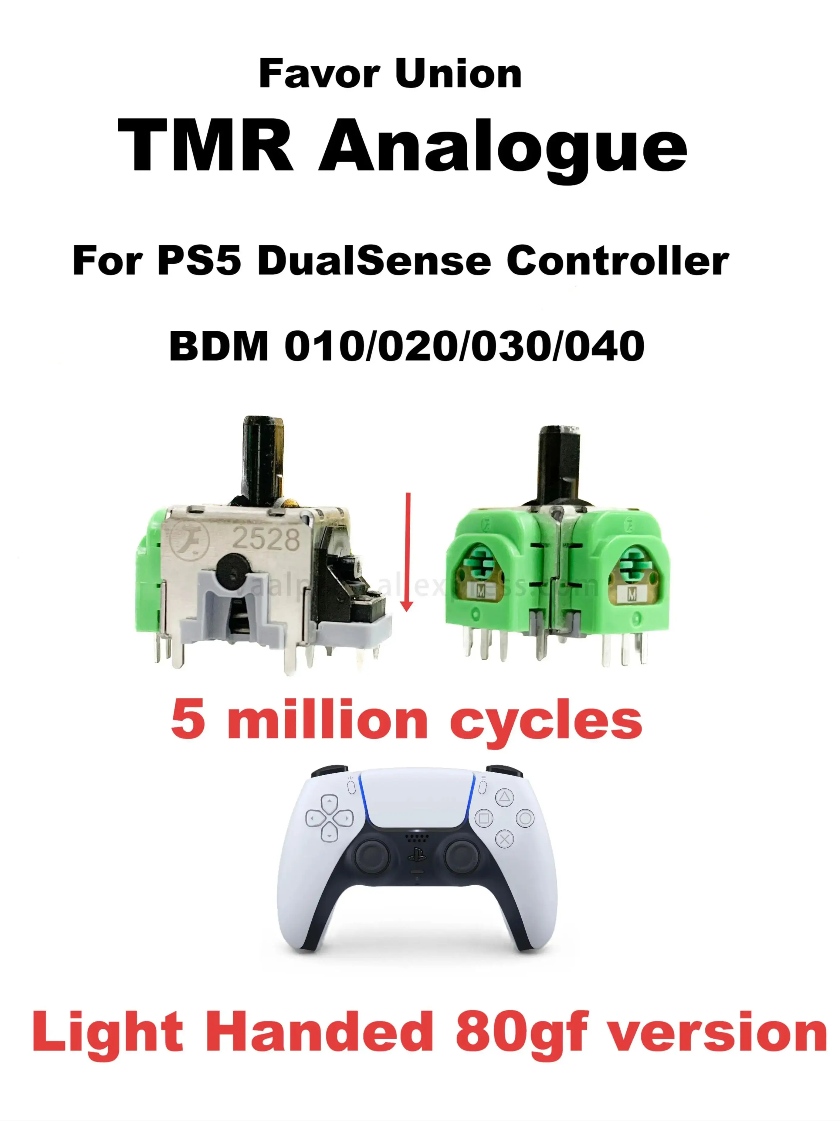 Joystick Analogowy Favor Union TMR 80gf do Kontrolera PS5 DualSense, lekki w dotyku, BDM 010/020/030/040, popularny, 5 milionów cykli. — zdjęcie produktu 7