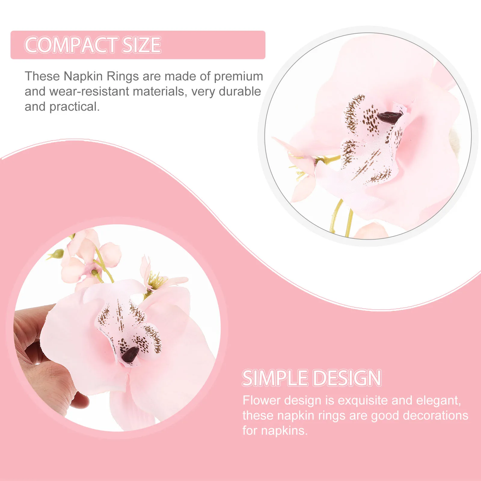 

4pcs Napkin Rings Floral Design Premium Material Wear Resistant Decorative Buckles Suitable Size Dining Table Decors Elegant