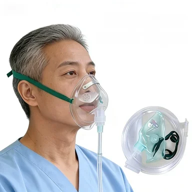 

Удобная одноразовая кислородная маска-респиратор с 2-метровым шлангом для взрослых и детей, для домашнего ухода