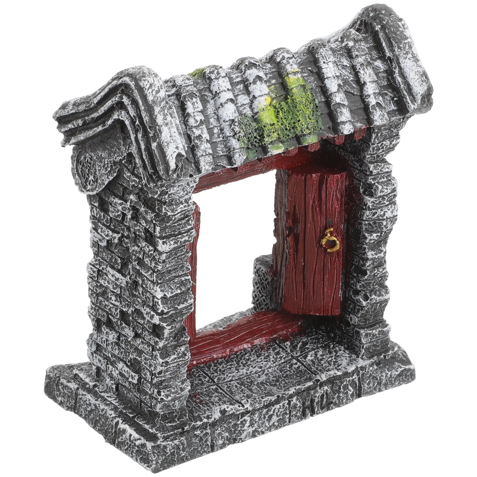 

Resin Gate Lifelike Aquarium Ornament Aquarium Landscape Prop For Fish Tank Pond Underwater Landscape Decoration Craft