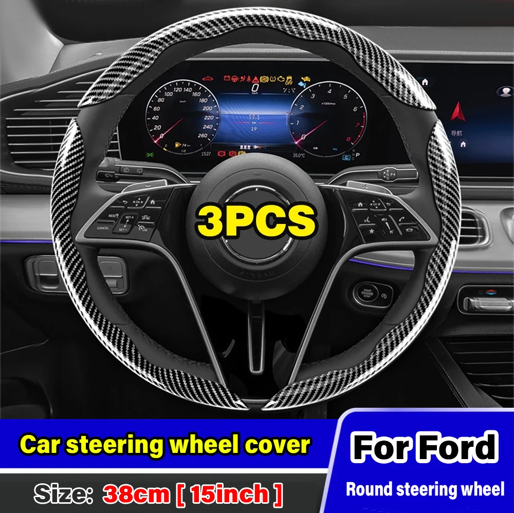 

Car Steering Wheel Cover For Ford Mustang Ranger Kuga Puma Focus 2 3 Mondeo Fiesta cmax smax Ecosport F150 Auto Accessories