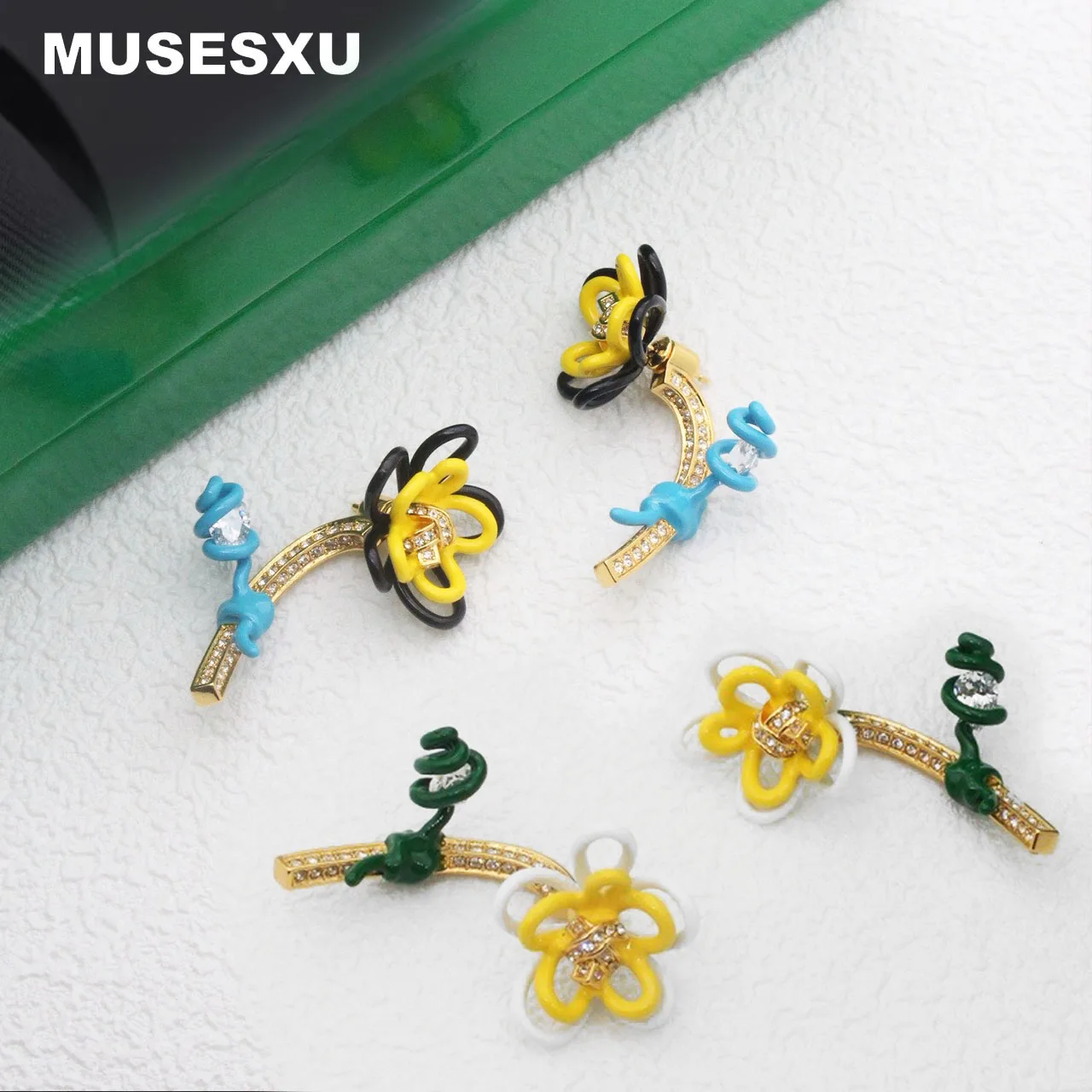 

Jewelry & Accessories Luxury Brand High Quality Colored Enamel Flower Earrings For Woman's Gifts
