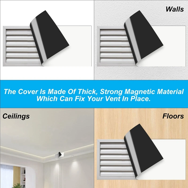 Penutup ventilasi magnetik, untuk lantai dinding langit-langit mendaftar penutup ventilasi, 4 buah penutup ventilasi daya untuk rumah HVAC dan penutup ventilasi AC