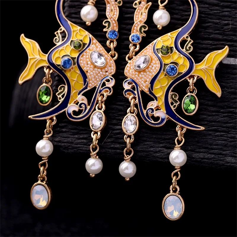 Fresh enamel glaze cute frog asymmetric earrings temperament woman jewelry fashion earrings