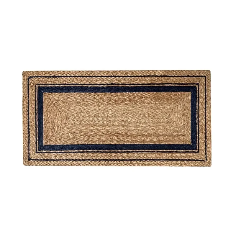 Jute carpet wabi sandy wind log wind B & B villa hand-woven glue-free odorless bedside blanket bay window floor mat