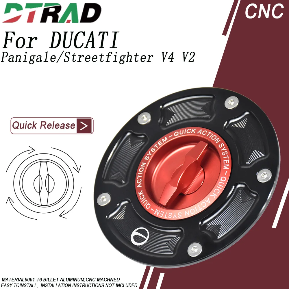 

For DUCATI Panigale/Streetfighter V4 V2 2025 2026 New Quick Release Racing Fuel Tank Cap Motorcycle Keyless Petrol Tank Cap