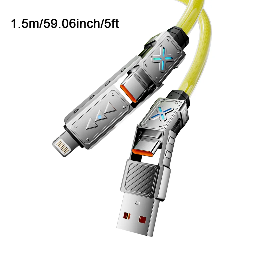كابل بيانات شحن سريع للغاية 1.5 متر/59.06 بوصة 240 وات 4 في 1 لهواتف iPhone وسامسونج وهواوي وشاومي كابل شحن متعدد المنافذ #6