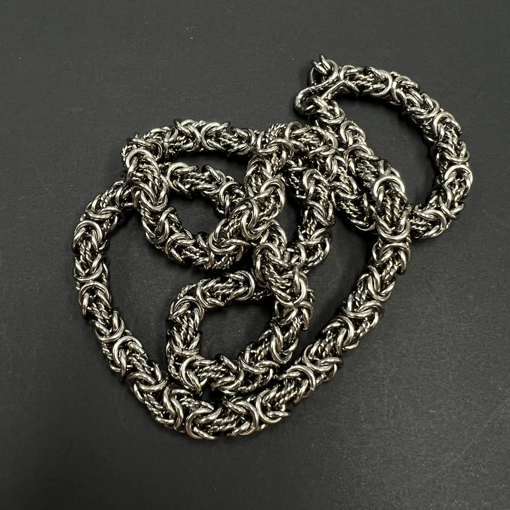9MM Width Pure Titanium Twist Dragon Link Chain Necklaces Bracelets for Men Women Hand-Woven Anti-Allergy NO Rust Twist Necklace