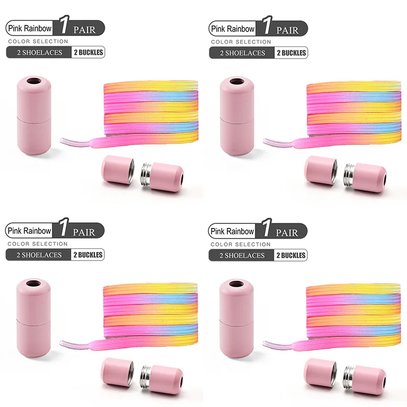1 Paar/2 Pairs/4 Pairs Geen Stropdas Veters Kleurrijke Gesp Schoenveters Parel Licht Kleurrijke Mode Zonder stropdassen Elastische Veters Sneaker