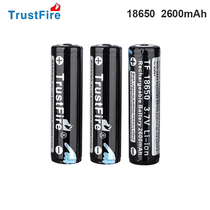 4PCS TrustFire 18650 Rechargeable Battery 3.7V Real Capacity 2600mAh Li-ion batterie For Flashlight Headlamp Power Bank/Toy/UAV