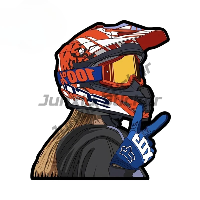 

Motorcycle Girl Personal Car Stickers Colorful Artistic Decals Personality Car Decoration Accessories
