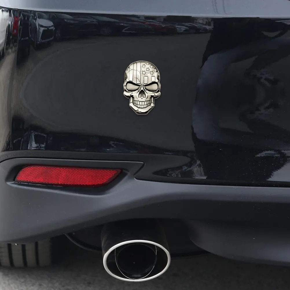 

1Pcs 3D Car Emblem Zinc Alloy Personalized Simulated Skull Sticker Easy Peel Stick for Vehicle Decoration Car Badge Modern