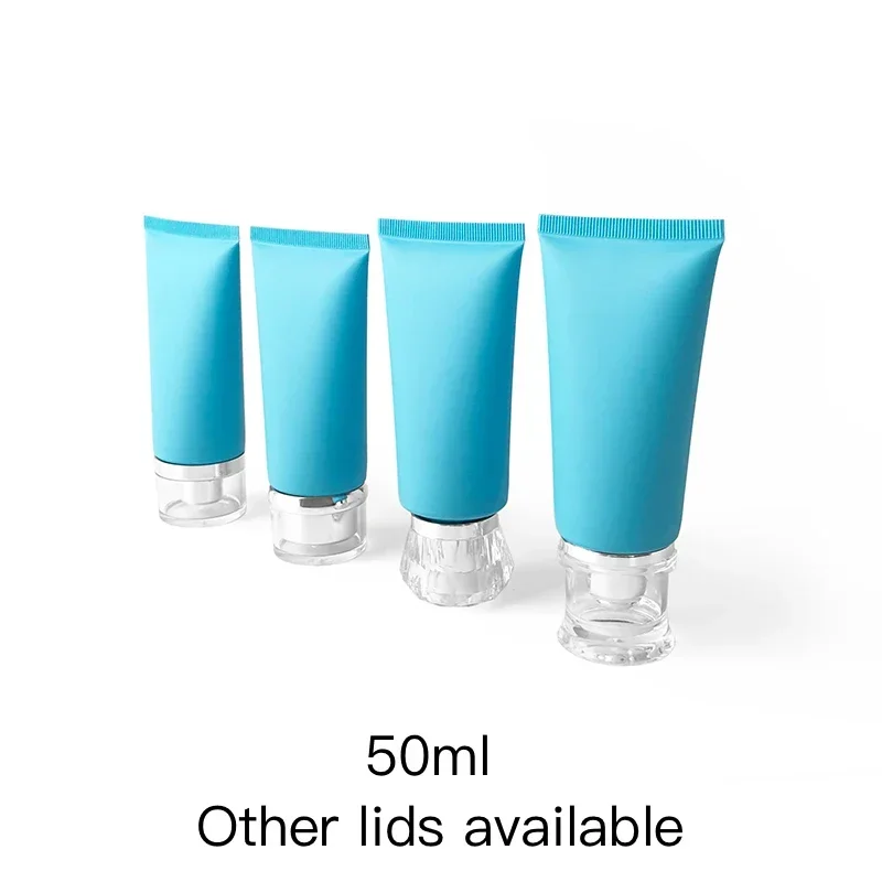 

50ml Matte Blue Plastic Cosmetic Bottle Empty 50g Cream Squeeze Soft Tube Frost Body Lotion Packaging Container Free Shipping