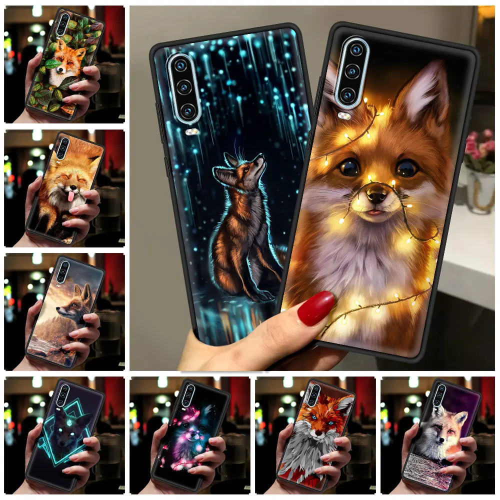 Cute Cartoon Animal Fox Phone Case For Huawei P50 P40 P30 Lite E P20 Pro Y9 Y7 Y6 2019 P Smart 2021 Z Y6p Y7a Y9s Cover Coque